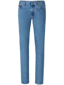 Узкие джинсы с полосками Diag OFF-WHITE, синий