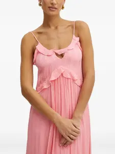 Платье с плиссированными воланами TWINSET, розовый