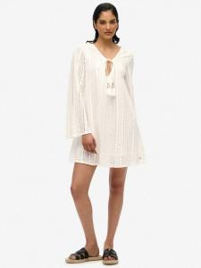 Мини-платье Ibiza Pure из органического хлопка с кружевом Superdry, Off White