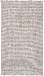 Ковер SAFAVIEH, 61 x 92 см, Natural Fiber Collection, Grey & Natural, ручное плетение с бахромой из джута, идеально для помещений с высокой проходимостью: прихожая, гостиная, спальня (NF826F)
