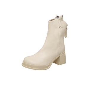 JIUXINGDAO Женские эко-кожаные ботильоны экрю, цвет Ecru