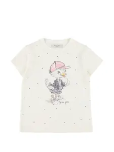 Футболка с украшением в виде утки Golden Goose Kids, нейтральный