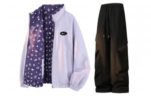 Повседневная спортивная одежда Unisex WARRIOR, розовый фиолетовый+черный (reversible 2-piece set diy badge)