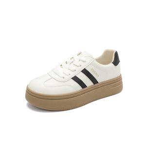 JOSINY Низкие женские кроссовки для скейтбординга бежево-черного цвета