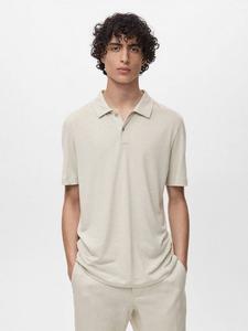 Повседневная поло Regular Fit из льняной смеси Ambere Mango, Natural White