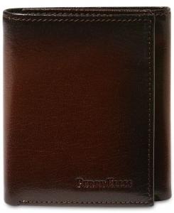 Мужской кожаный кошелек Michigan Slim Ombre Trifold Perry Ellis Portfolio, коричневый
