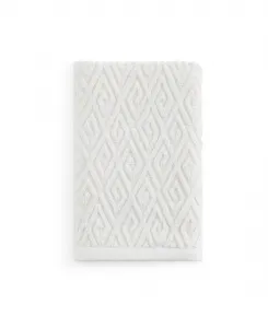 Полотенце для умывания с однородным рисунком «Лабиринт» John Robshaw, слоновая кость