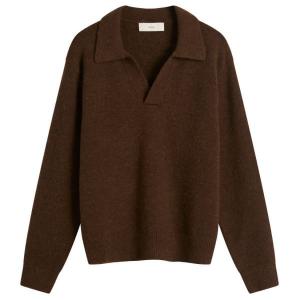 Вязаный джемпер с открытым воротником Dunst, темно-коричневый