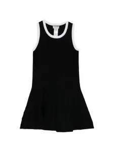 Платье с контрастной отделкой и перфорацией Twinset Kids, черный