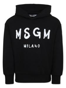MSGM Kids худи с логотипом, черный