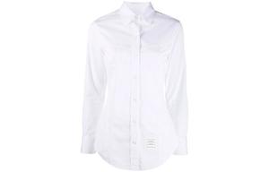 Рубашка Oversized bow Poplin Cotton Shirt THOM BROWNE, белый