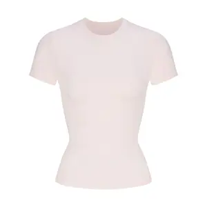 Skims Футболка Regular SS25 женская Barely Pink/Light Pink