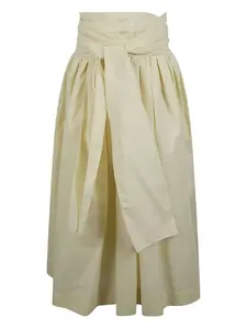 Твидовая юбка прямого кроя с бахромой Fabiana Filippi, нейтральный