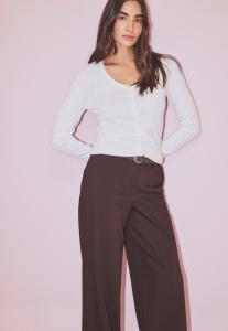 Кардиган NA-KD SCOOP NECK, Offwhite/White