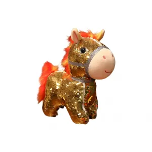 Игрушка пони из плюша с переливающимися пайетками высота 10cm/15cm/20cm/25cm Bitter purchase