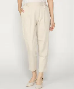 Зауженные брюки из эластичного атласа Interplanet, цвет Beige