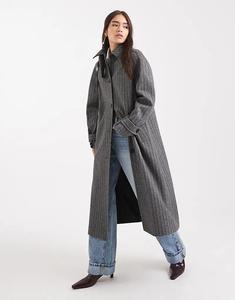 Длинное пальто-автомобиль ASOS DESIGN в ёлочку