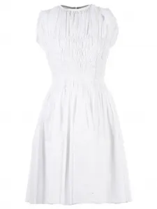 Платье с сборками и расклешённым низом Maison Rabih Kayrouz, белый
