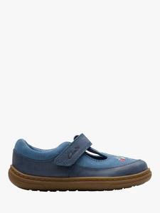 Детские кожаные ботиночки Baby Flash Grow First Steps T-Bar Clarks, Blue