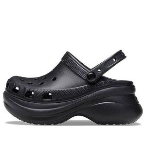Сандалии small whale retro thick sole black sandals Crocs, черный