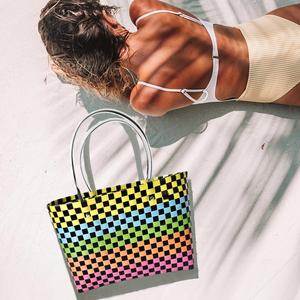 Сумка-шоппер с плетением корзин и ручкой-трубкой FASHNZFAB, красный