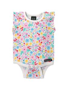 Villervalla Боди с короткими рукавами и цветочным узором белого цвета