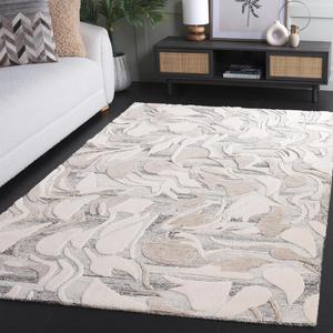 SAFAVIEH Jardin Collection ковер 122 x 183 см - Grey & Ivory, ручной работы из шерсти, цветочный дизайн, идеально для гостиной, столовой, спальни (JAR740F)