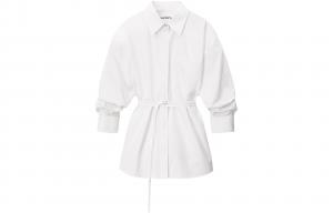 Рубашка с поясом и баской Alexander Wang, белый