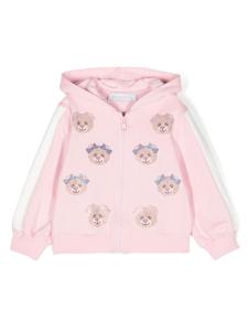 Monnalisa худи на молнии с кристаллами, розовый