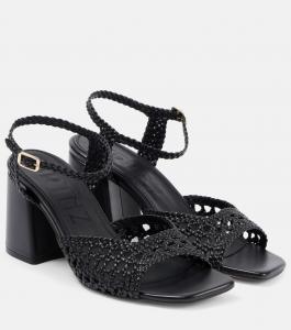 Сандалии капри из плетеной кожи Souliers Martinez, черный