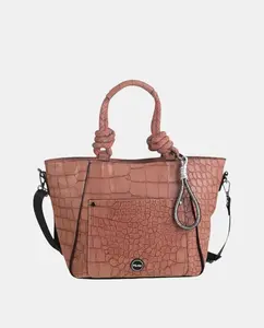 Сумка-тоут из кокосового волокна с ручками из шнура Kbas, розовый