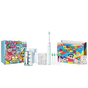 Электрическая зубная щетка для взрослых Sonic, мини-насадка, мягкие щетинки для защиты десен HX2421 подарочный набор PHILIPS, зеленый