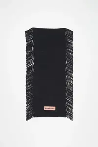 Шерстяной шарф с бахромой Acne Studios, цвет Black Melange
