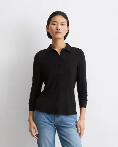 Женская блузка обычного кроя из трикотажа LENZING ECOVERO MARC  O'POLO, черный