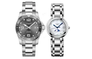 LONGINES Часы Comcast Diving Collection Automatic Mechanical Movement Unisex Watch Gray Dial Ceramic Stainless Steel Case, Gray Dial+White Dial (Couple's)