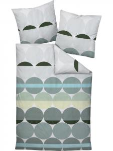 Постельное белье из сатина Мако зеленого цвета Janine, 135x200 см (80x80 см)