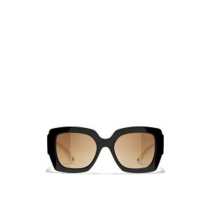 Солнцезащитные очки в квадратной оправе Chanel, черный