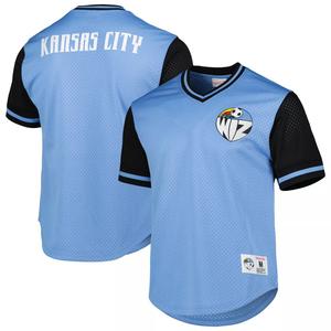 Мужская сетчатая футболка с v-образным вырезом Mitchell & Ness Sky Blue Sporting Kansas City