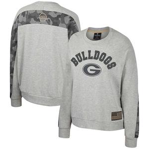 Женский свитшот dolman heather gray georgia bulldogs oht military appreciation flag rank Colosseum
