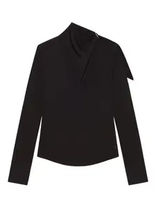 Блузка асимметричного кроя Courrèges, черный