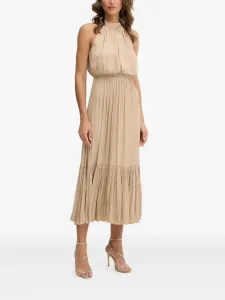 Платье миди с плиссировкой Morgan, бежевый
