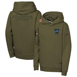 Оливковый худи Detroit Lions 2025 Salute to Service Club Fleece Nike