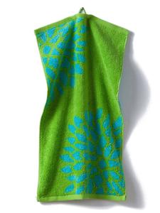 Grace Grand Spa Набор из 3 гостевых полотенец с рисунком георгинов в светло-зеленом/бирюзовом цвете