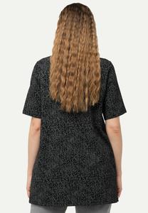 Футболка с принтом SPECKLED V-NECK SHORT SLEEVE  Ulla Popken, черный