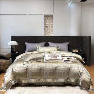 MWTSYSQ Комплект постельного белья из жаккарда белый золото серебро хлопок