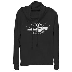 Пуловер с воротником-хомутом для юниоров «We Out Here» в виде летающей тарелки Alien