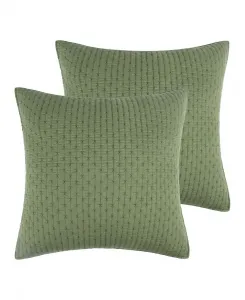 Комплект из 2 наволочек для вышивания крестиком, европейский стиль Levtex, зеленый