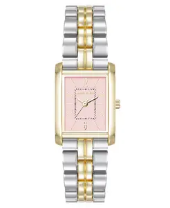 Женские часы Quartz прямоугольные двухцветные из металлического сплава, 22 мм Anne Klein