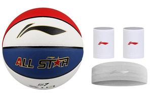 LINING Баскетбольный мяч CBA All Star PU красный белый синий размер 7 тренировочный