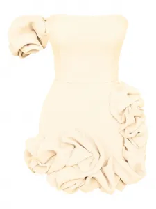 Платье мини с оборками Post Meridiem, кремовый